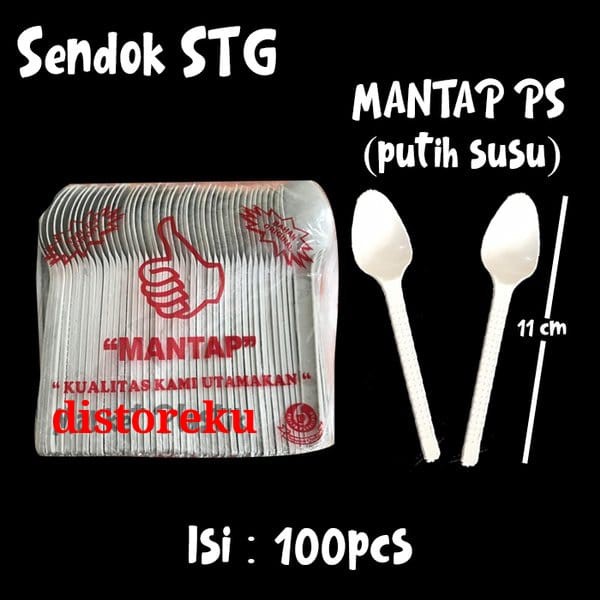 ISI 100PCS Sendok Teh STG Plastik PUTIH SUSU MURAH Pudding Yoghurt Cake