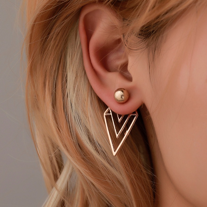 6 Pasang / set Anting Rumbai Bentuk Hati Lingkaran Geometris Tulisan LOVE Gaya Eropa Amerika