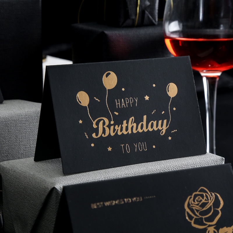 [Gold Foil Greeting Card with Envelope] [Gift Wish Card] [Happy Birthday Greeting Cards]