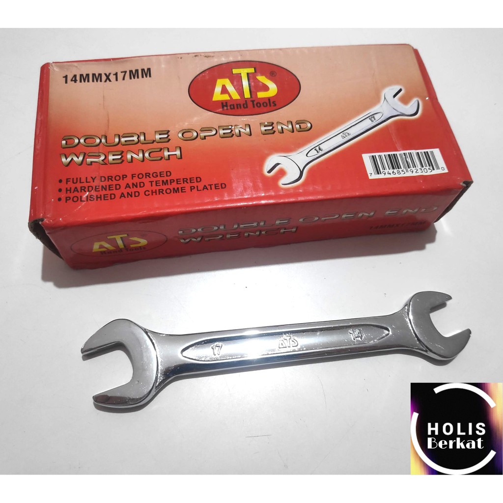 Kunci Ring Pas Double / Double Open Spanner 14 mm x 17 mm ATS