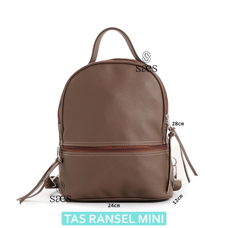 Tas Ransel Mini Multifungsi Feli saes store Kpop Backpack kulit murah Felicia saes store 001-COKELAT TUA