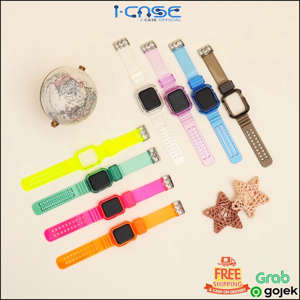 (HANYA TALI) TRANSPARANT NEON STRAP WATCH 38 42 MM