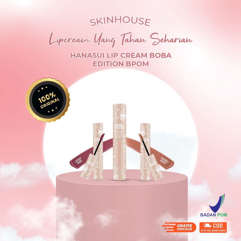 [ SKINHOUSEID ] HANASUI MATTEDORABLE LIP CREAM BOBA EDITION BPOM | TAHAN LAMA | TIDAK BIKIN KERING