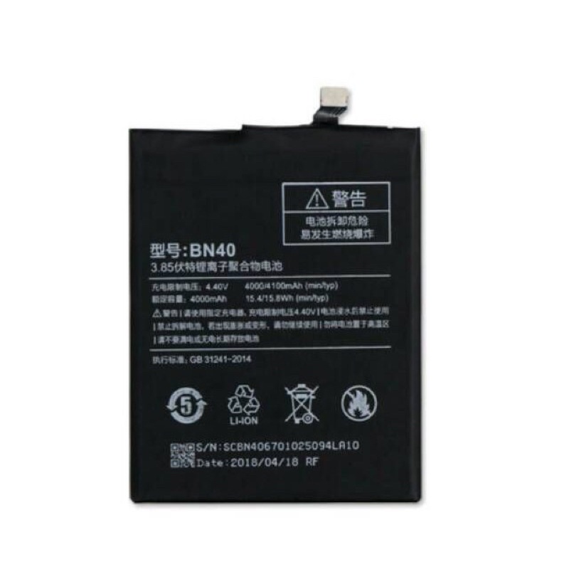 Batterai Xiaomi Redmi 4 Pro / 4 Prime / BN 40 Model Original Baterai BN40