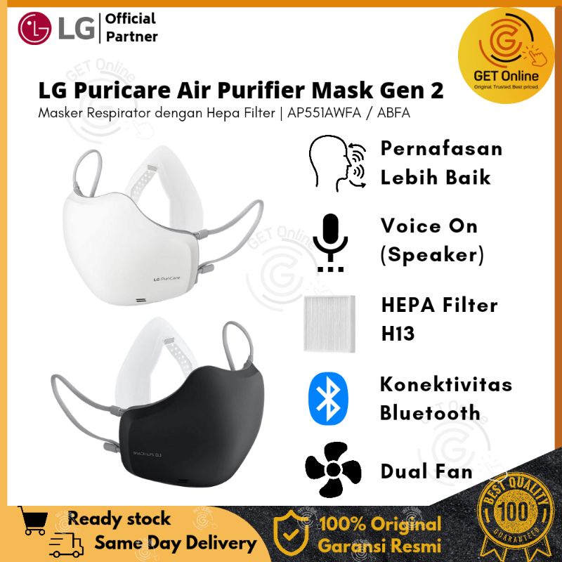 Jual LG Puricare Wearable Air Purifier Mask Gen 2/ Masker Respirator