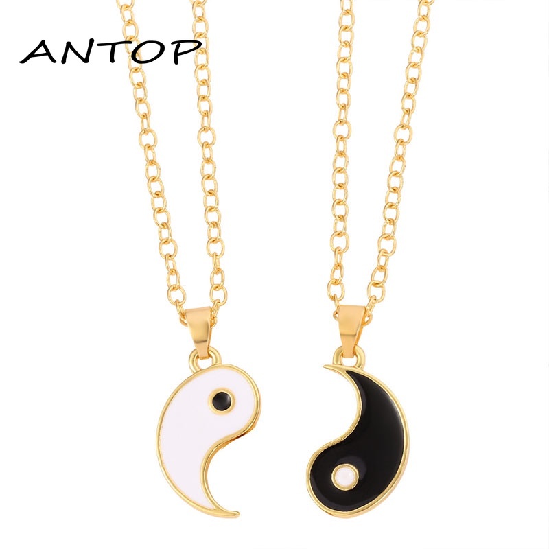 Kalung Liontin Yin Yang Bahan Alloy Gaya Korea Untuk Pasangan