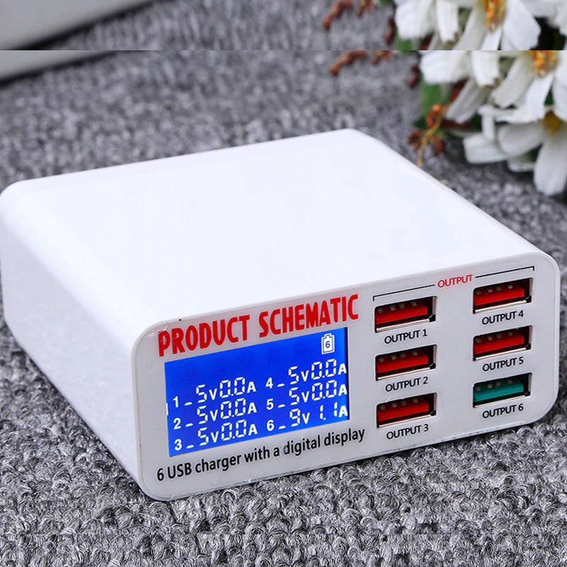 wireless charger POWSTRO USB Charger Portable Multi USB Port Rapid Charger 6 Port USB Socket Fast