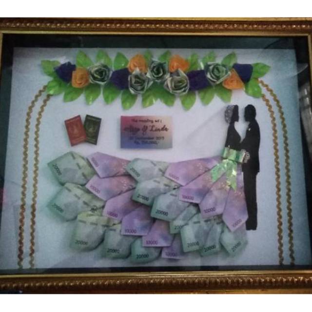 Mahar nikah, mahar uang, hias mahar, Bingkai Mahar 3D 12R