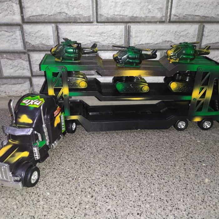 Diecast Truk Trailer Muatan Mobil - Truck King - MIniatur anak truk