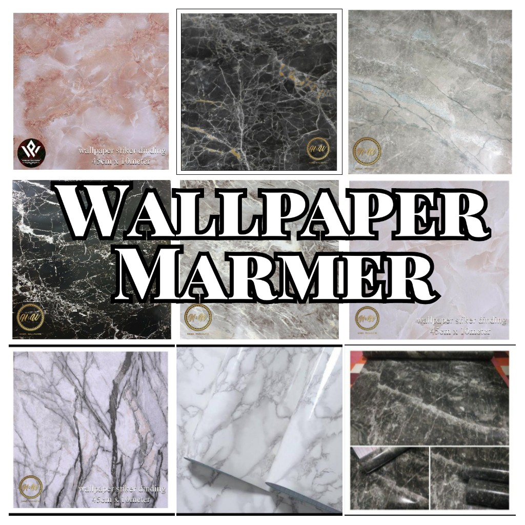 1 Roll Wallstiker dinding motif Marmer