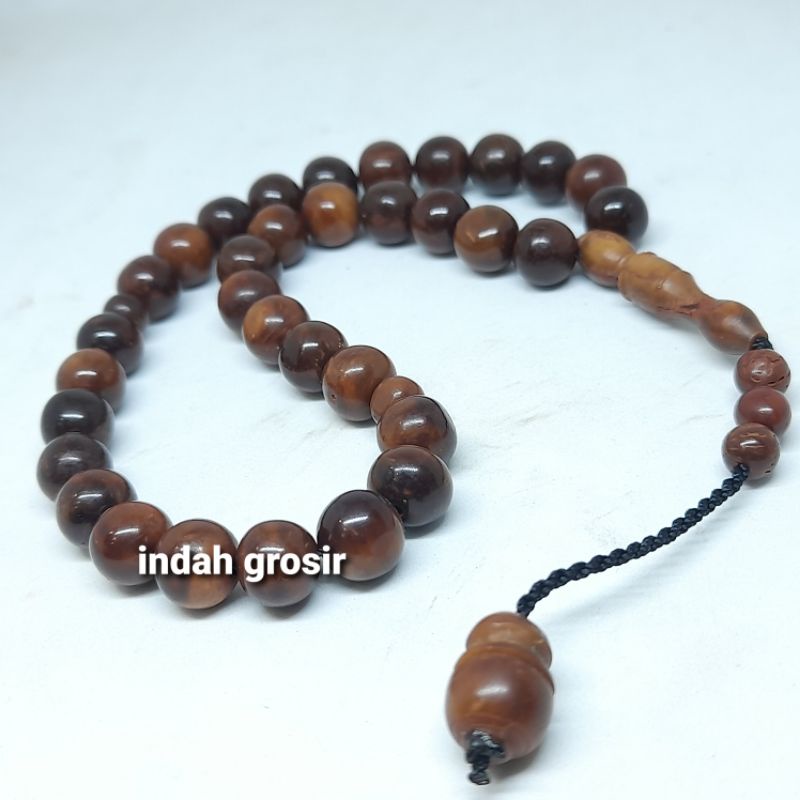 TASBIH KAOKA COKLAT POLOS 8MM 33BUTIR ASLI