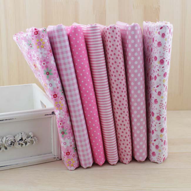 7pcs Kain Perca Handmade Diy Bahan Katun Warna Pink Polos 7pcs Kain Perca Handmade Diy Bahan Katun Warna Pink Polos