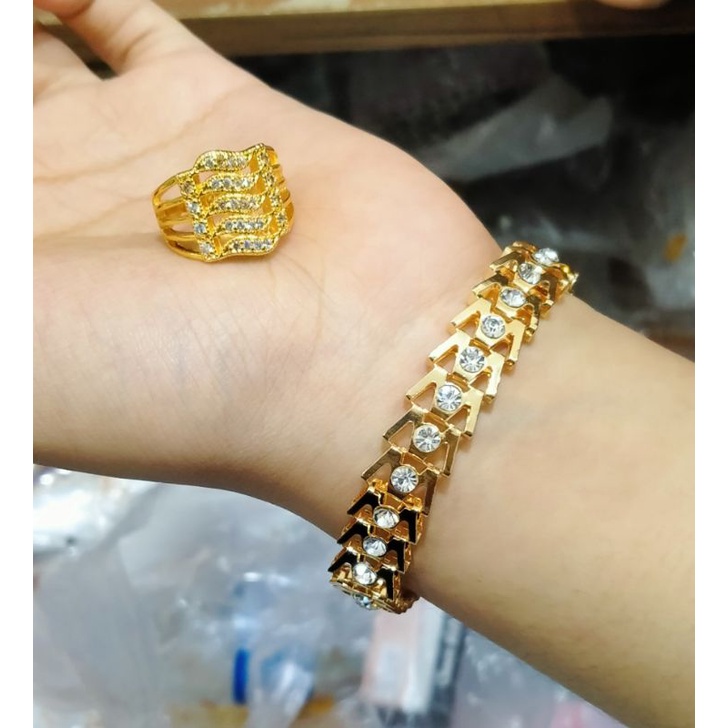 GELANG TANGAN WANITA MOTIF KEKABANG PERTAMA FREE CINCIN PERTAMA