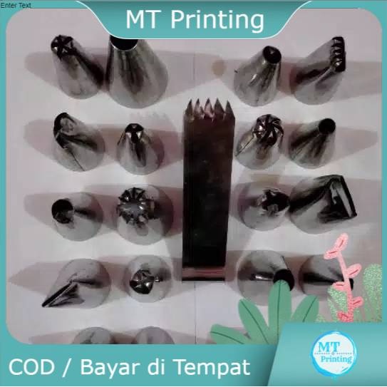 Spuit semprit mawar kue cetakan kue 1 set stainless