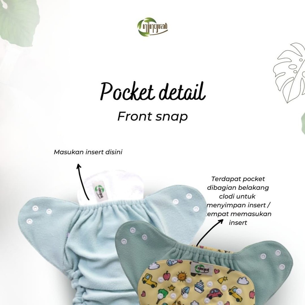 Ningrat Clodi Front Snap 2 Insert Popok Kain Cuci Ulang Tipe Kancing Cloth Diapers dari Newborn