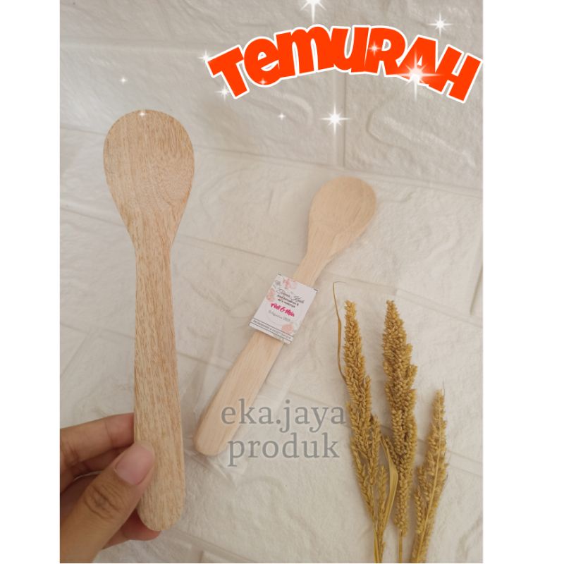 Souvenir pernikahan sendok garpu kayu kemas