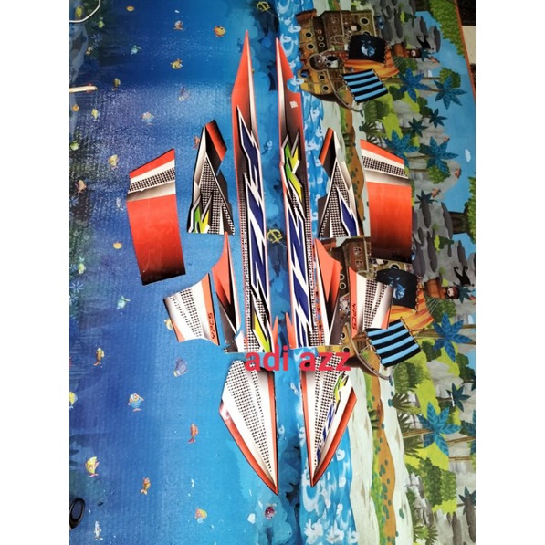 striping stiker lish polet full body F1ZR fizr hitam orange biru putih hitam silver perak merah puti
