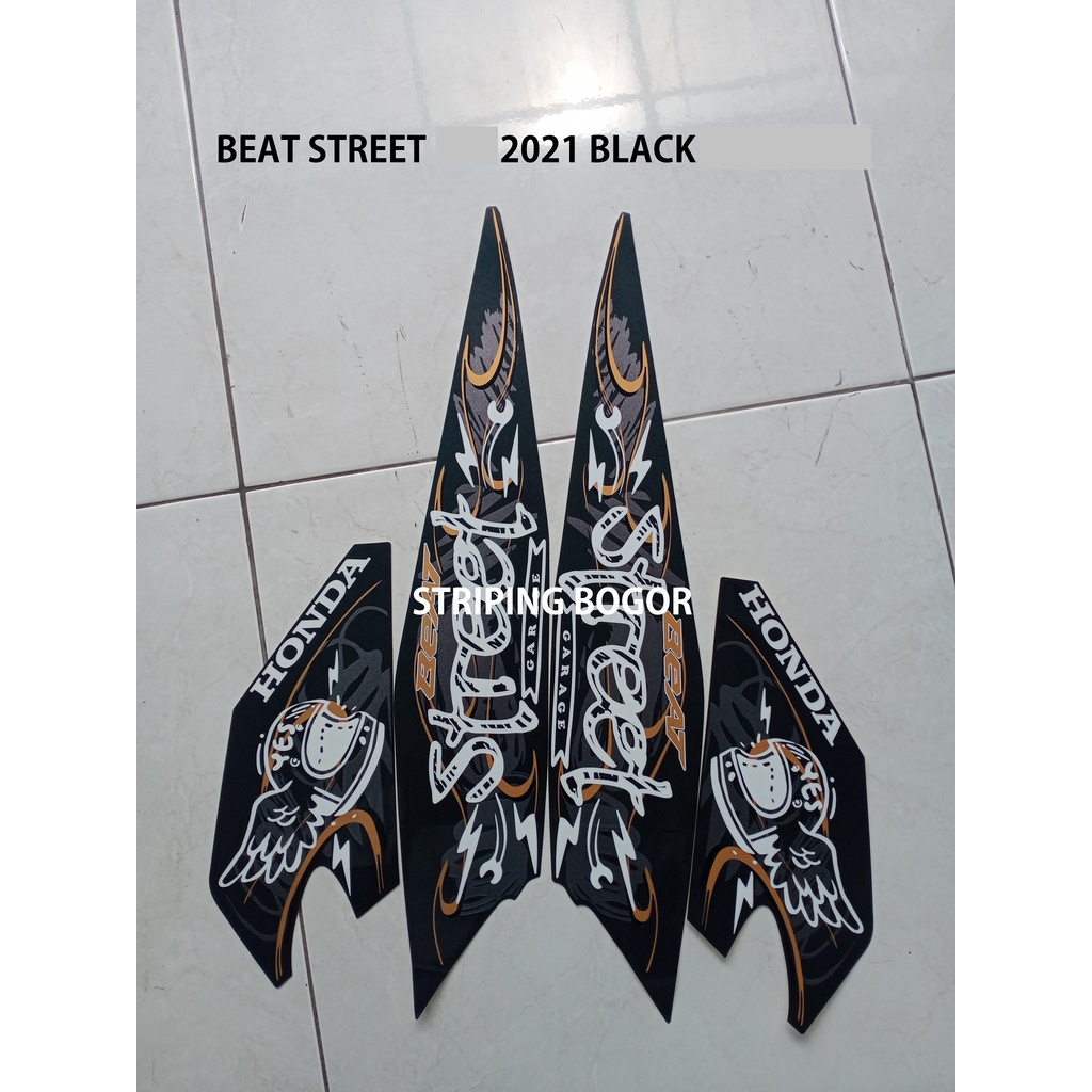 Striping Stiker Motor Honda Beat Street  2021 Black
