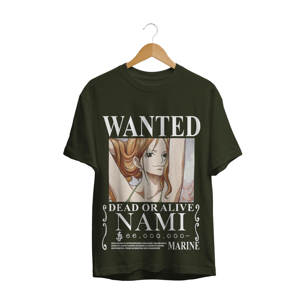 T-SHIRT BAJU ANIME NAMI WANTED ONE PIECE OP