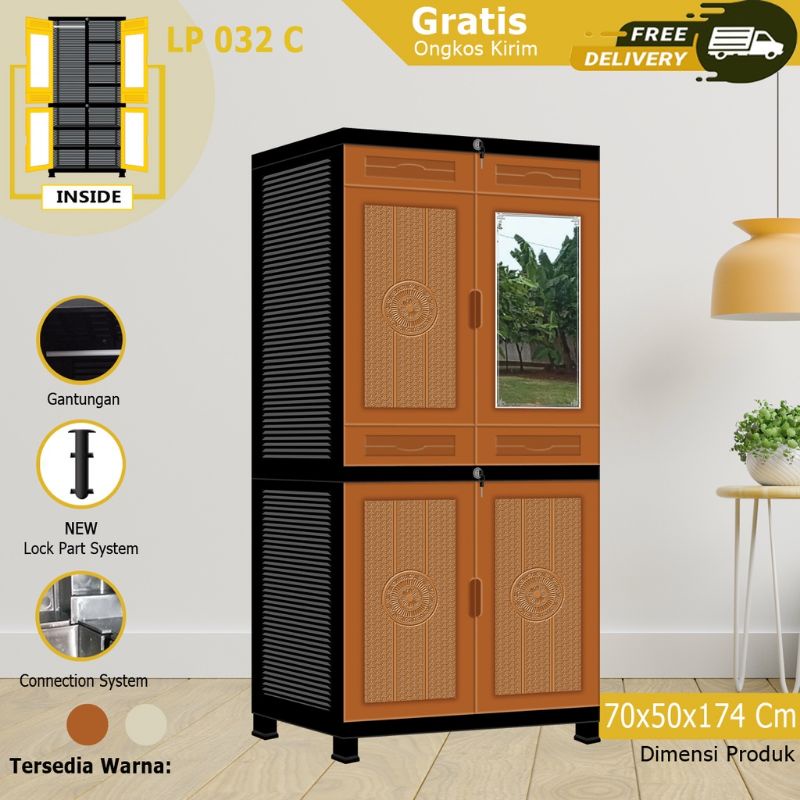 Lemari gantung plastik cermin kaca New Air LP032C