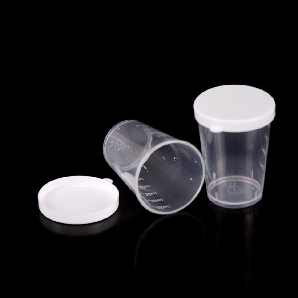 // justenjoyingg.id // 10Pcs 50ml Plastic Liquid Measuring Cups Measuring Container with Cap ~