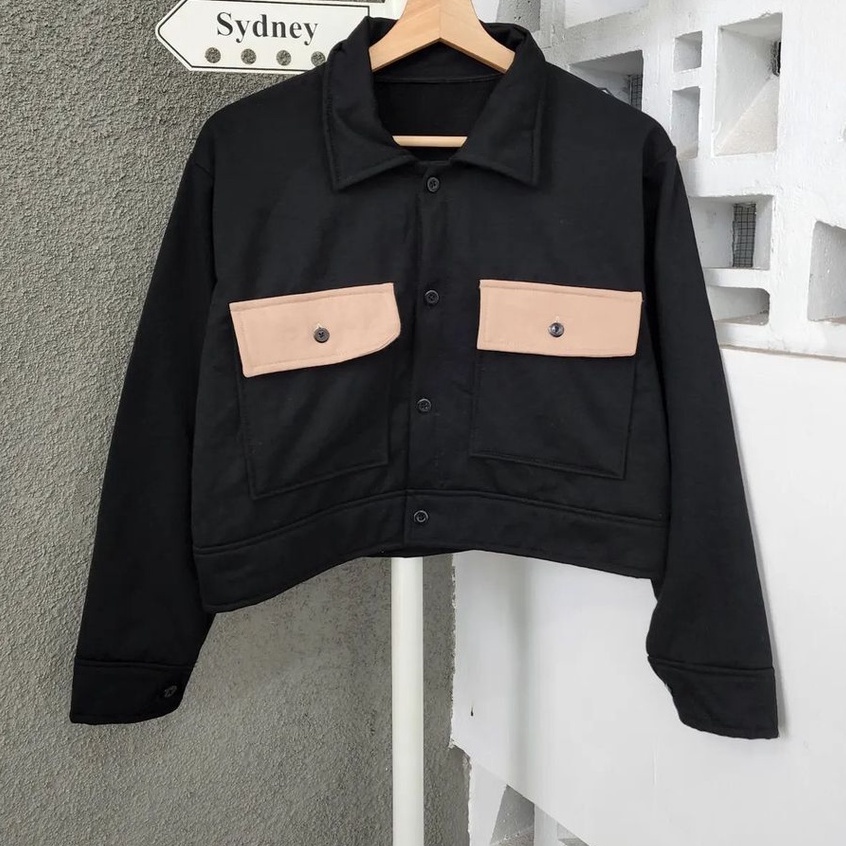 Jaket Unisex Dan Crop Ashton Bahan Fleece Gaya Korean Style