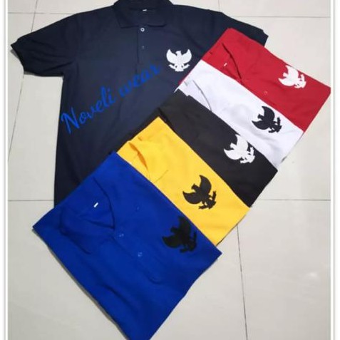 Noveli wear - Kaos polo shirt | kaos kerah pria | kaos polo distro logo bordir Garuda