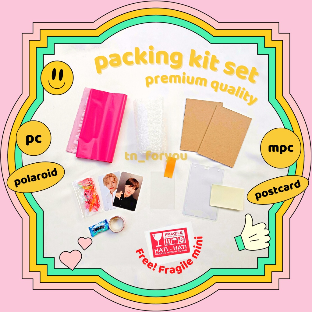 Paket Bahan Perlengkapan Packing Photocard Set Kit MPC Polaroid Postcard PC