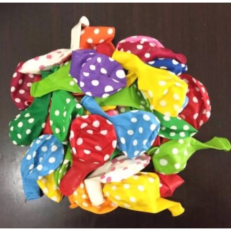 Balon karet tiup motif polkadot ecer