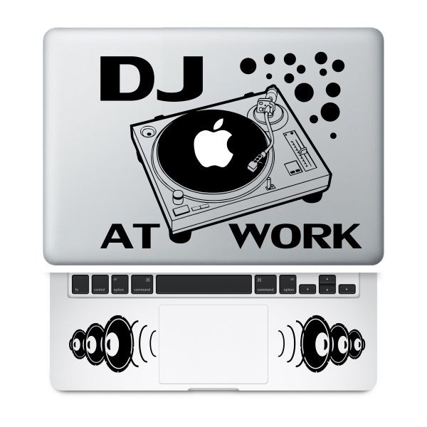 Sticker Laptop Apple Macbook 13' Decal - DJ At Work Set