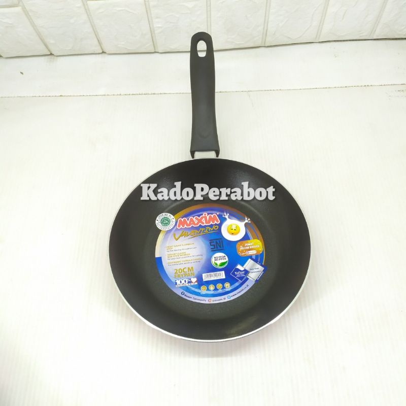 Tedlon maxim fry pan 20cm valentino - teflon panggang - teflon datar