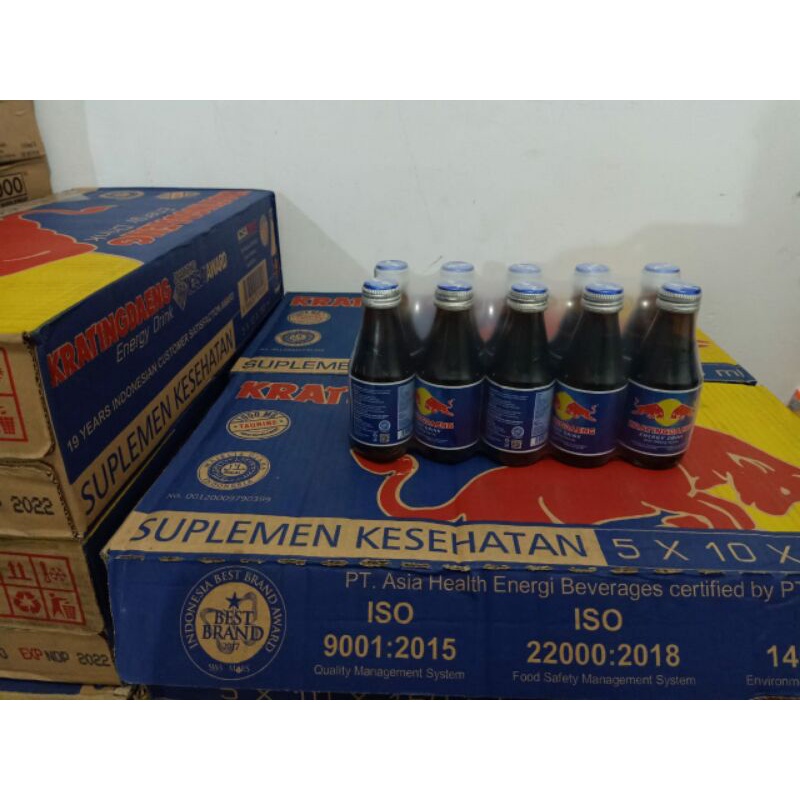 

Kratingdaeng minuman energy Kratindaeng Supplement Botol 150ml x 1 karton isi 50 pcs