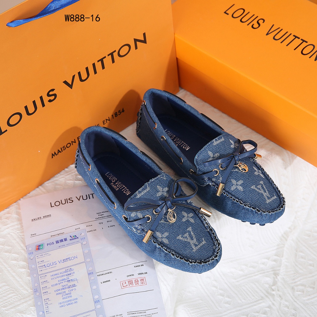 W888-16 LOUIS VUITTON LV DENIM LOAFERS PREMIUM QUALITY