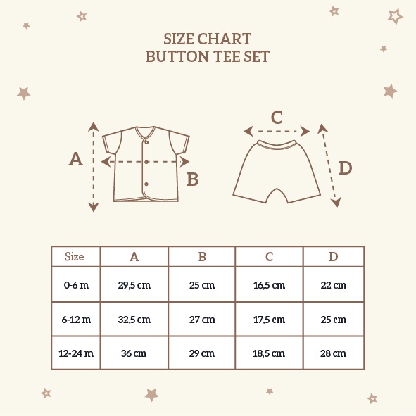 Setelan Baju Bayi Lengan Pendek + Celana Set Palmerhaus Button Tee Short Sleeve 0-24 Bulan