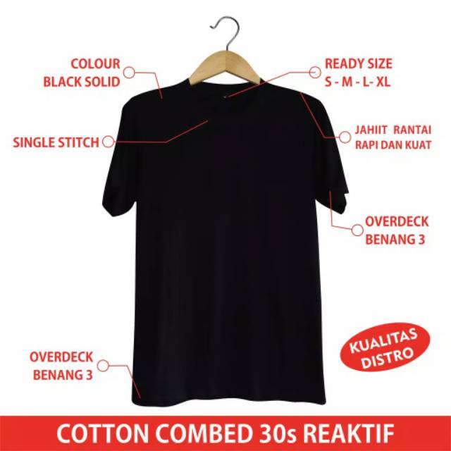 Kaos distro Polos 100% ASLI COTTON COMBED 30S  REAKTIF