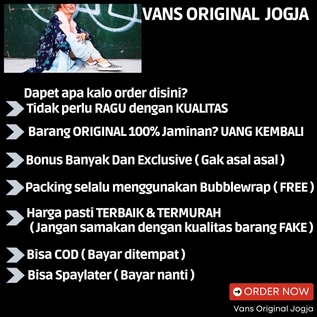 SALE DISKON! V4NS SLIP ON FLAME RED BLACK/WHITE CLASSIC 100% ORIGINAL BNIB