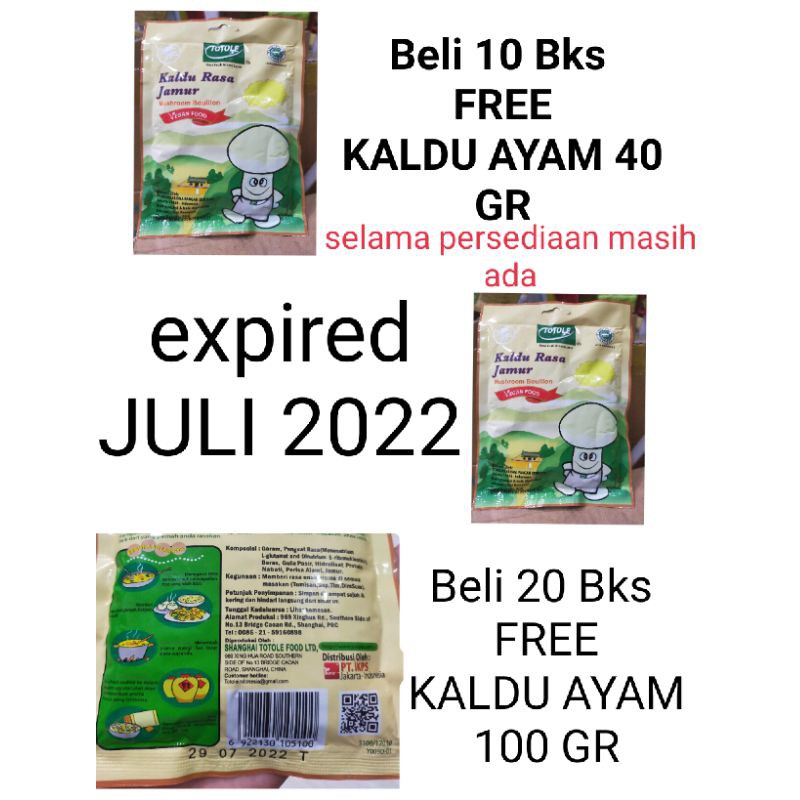 

Kaldu Jamur Totole 80 Gr