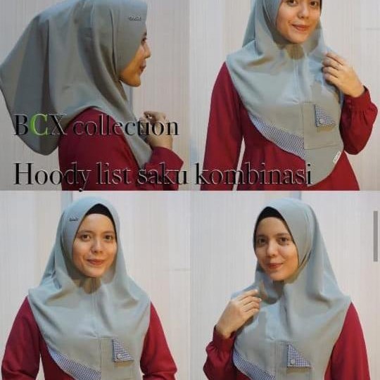 Jilbab/Kerudung/Hijab Hoodie List Saku Comb BCX (Bi.Ce.Xa) ORIGINAL