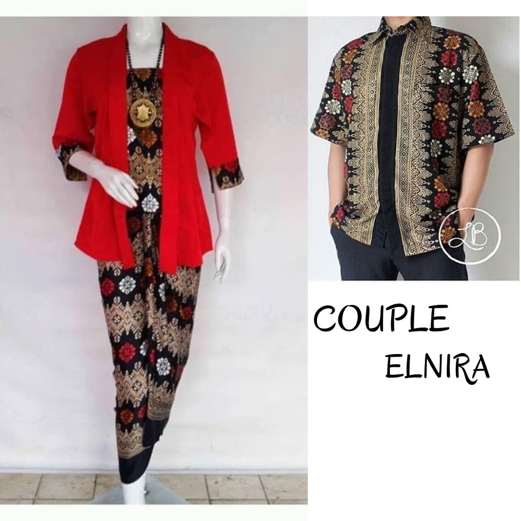 PROMO HARI INI..! Setelan Kebaya Couple Kutu Baru Elnira / Combi Milo