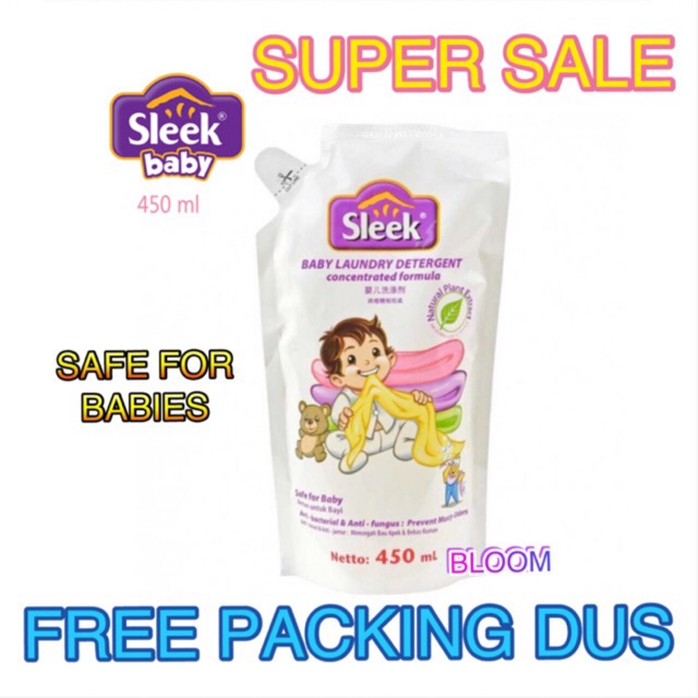  LAUNDRY SLEEK Baby Laundry Detergent Refill 450 ml Sabun 