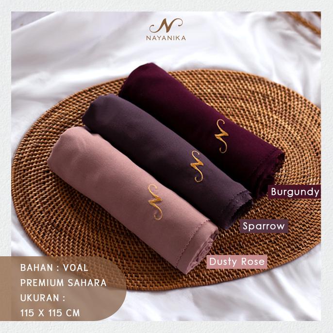 Nayanika Hijab / Jilbab / Kerudung Voal Premium Polos Lasercut
