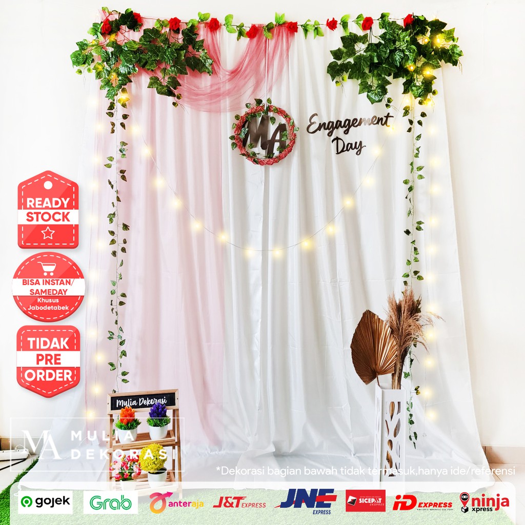 Dekorasi Lamaran Tunangan Backdrop Nikahan PhotoBooth DIY Akad Nikah Aqiqah Khitan Paket Mulia KKK