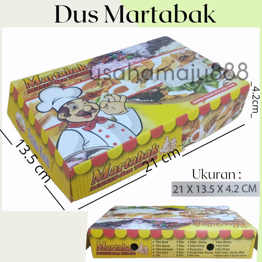 

(100pcs) Dus Martabak 21 x 13.5 x 4.2 / Box Kardus Martabak