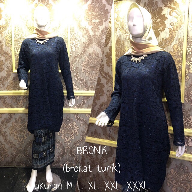 Tunik brukat malika melayu 2 in 1 // Kebaya Tunik Pesta Moderen Terbaru// Tunik Bahan Tille Lembut