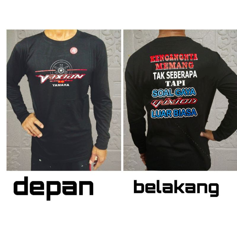 Kaos Distro V-Ixion Yamaha lengan panjang / kaos vixion yamaha / kaos logo vixion yamaha