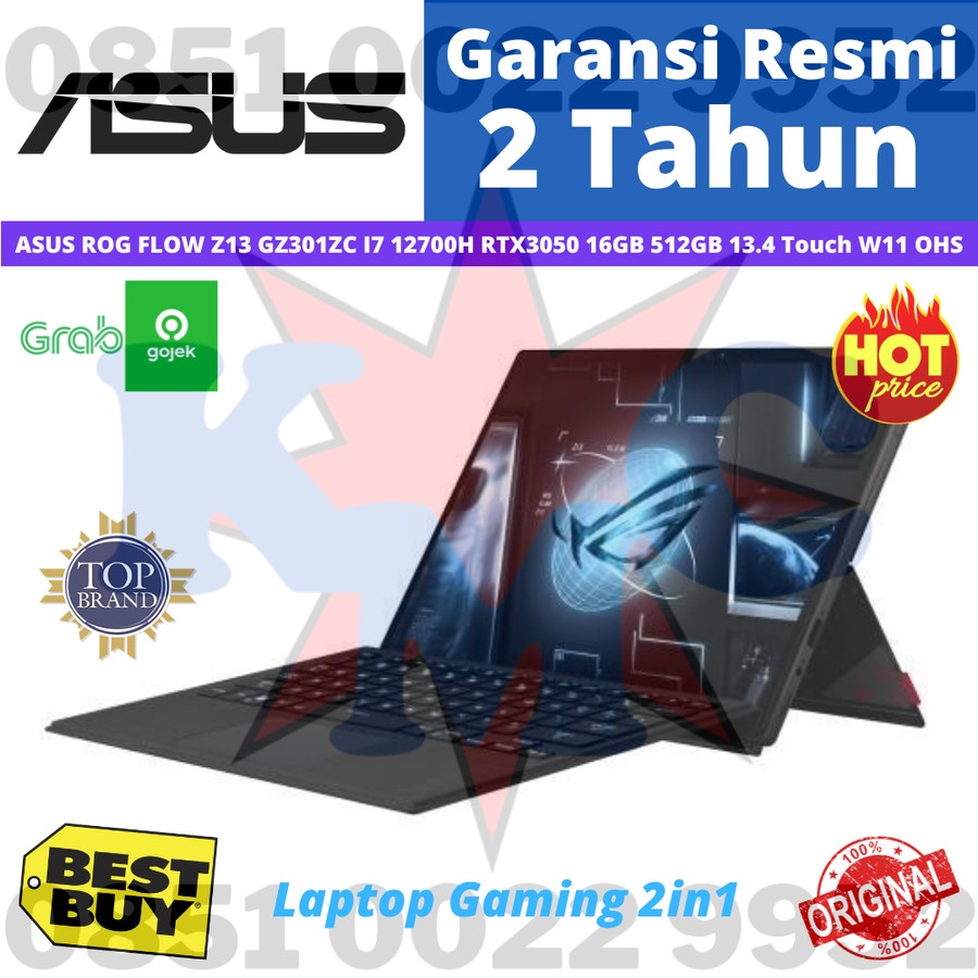 ASUS ROG Flow Z13 GZ301ZC I7 12700H RTX3050 16GB 512GB 13.4 Touch W11