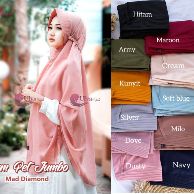 Brand Ori Ulya Hijab - Jilbab Hijab Khimar Maryam Pet Jumbo Mad Diamond