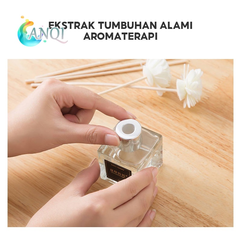 Reed Diffuser Aromaterapi Bunga Pengharum Ruangan Parfum Essensial Oil Hiasan Stik Kayu + Bunga