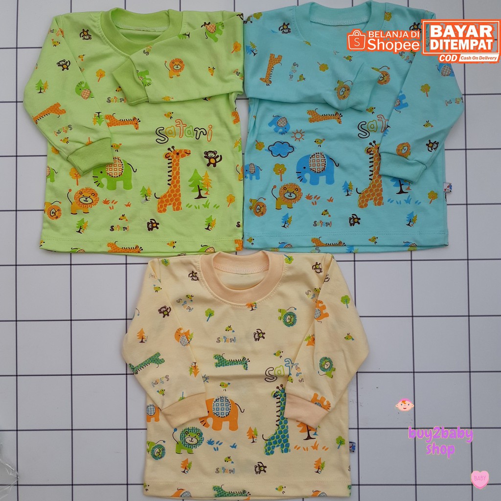Kaos oblong bayi Rifani Babywear Animal Series usia 6-18 Bulan isi 3 PCS
