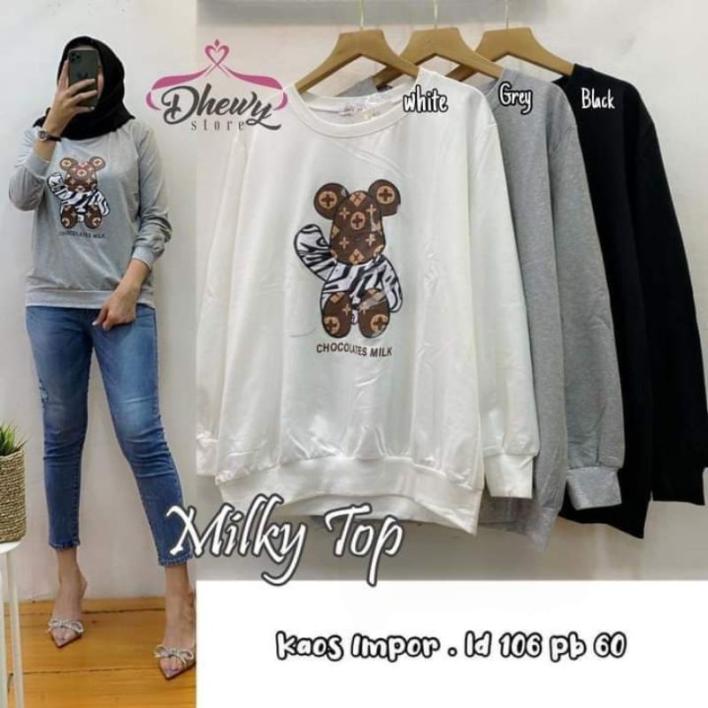 milky Top by dhewy tunik kaos import